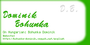 dominik bohunka business card